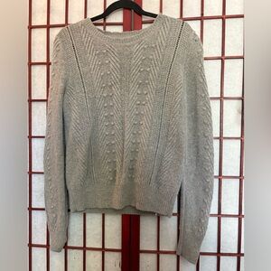 Banana Republic Gray Crew Neck Sweater with Cable Knit